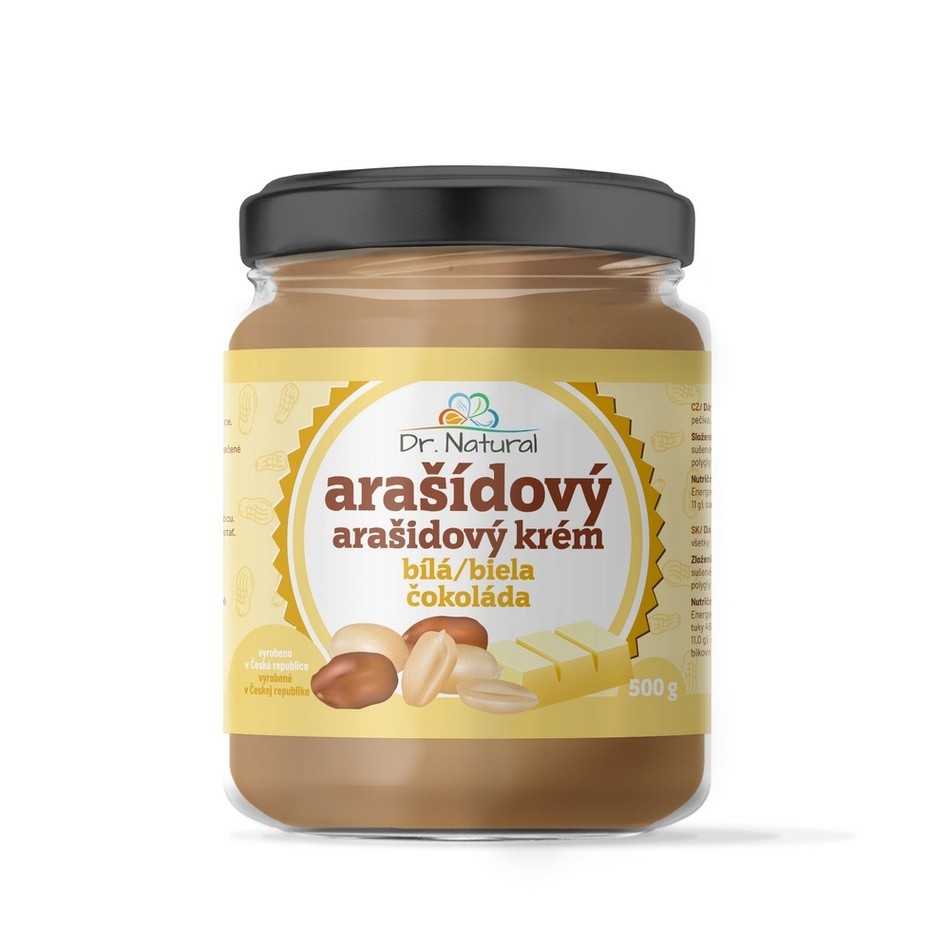 Dr.Natural Arašídový krém s bílou čokoládou 500g Dr.Natural