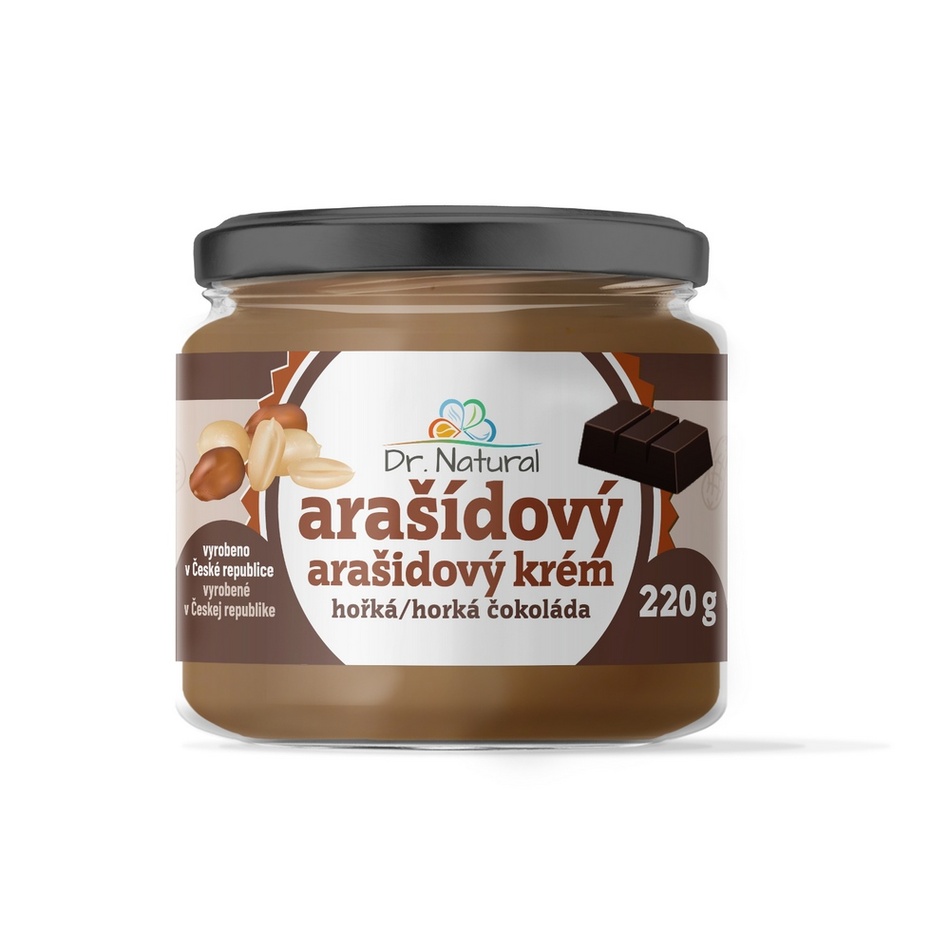 Dr.Natural Arašídový krém s hořkou čokoládou 220g Dr.Natural