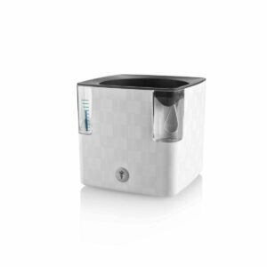 PLASTKON Samozavlažovac&iacute; květin&aacute;č Cobble 14x14x14 cm - ledově b&iacute;l&aacute;