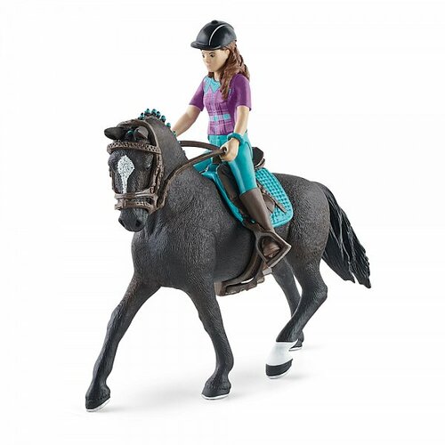 Schleich 42541 Hnědovláska Lisa s pohyblivými klouby na koni Storm Schleich