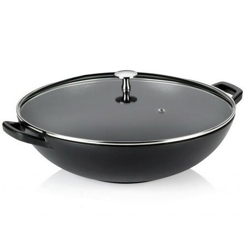 Wok s poklicí litinový CALIDO 36 cm černá KELA