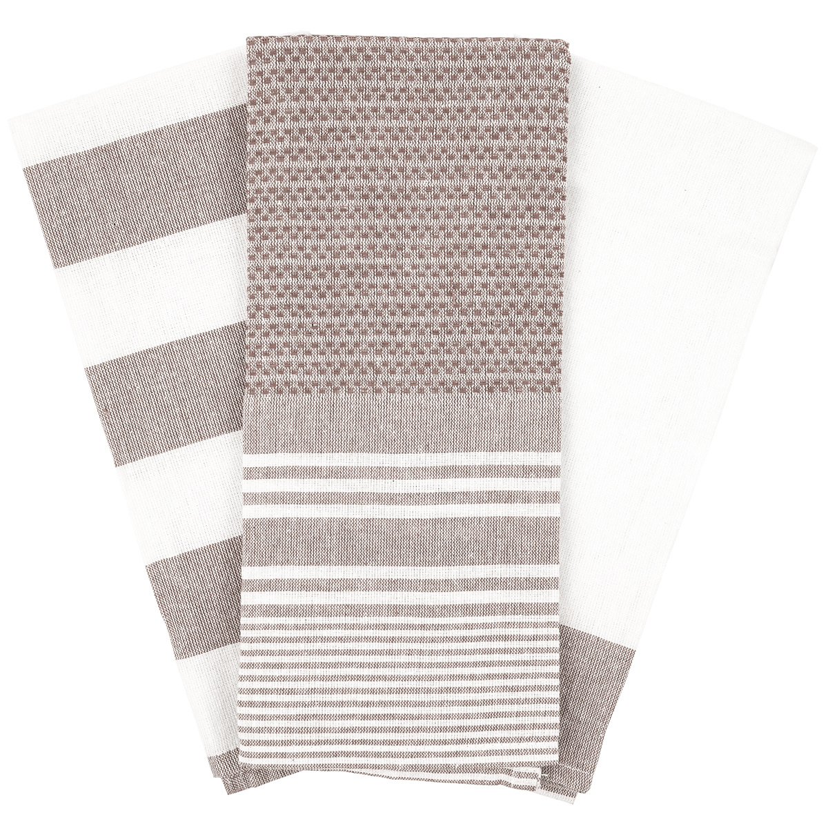Kuchyňská utěrka Stripes hnědá