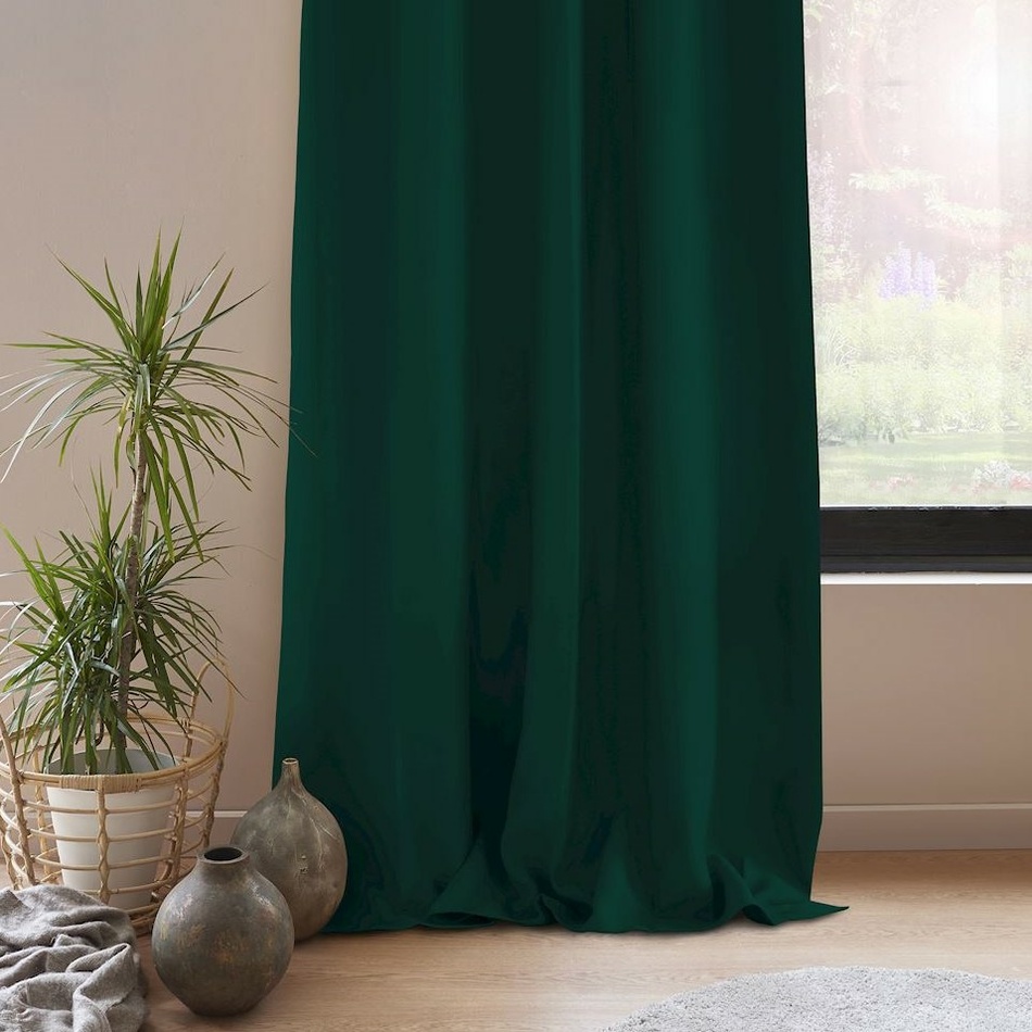 AmeliaHome Závěs Blackout EYELETS tmavozelená