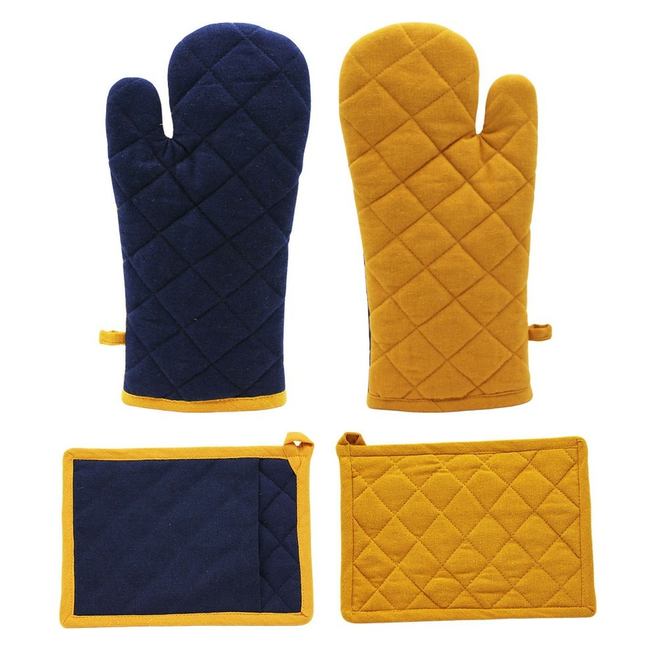 Trade Concept Chňapka a podložka Heda tm. modrá / žlutá