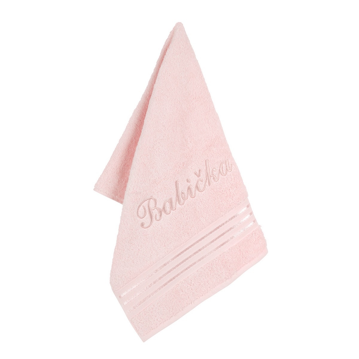 Bellatex Froté ručník s výšivkou Babička růžová Bellatex