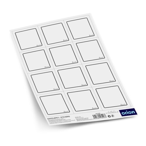 Orion Samolepky na dózy WHITELINE čtverec bílá 2 x 12 ks Orion