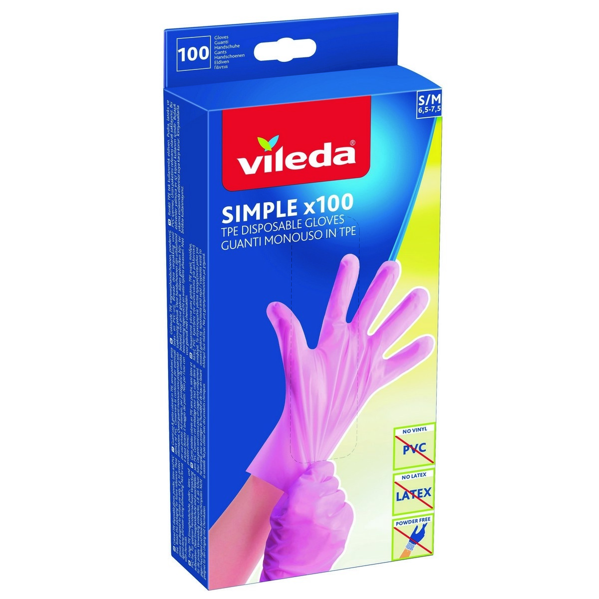 Vileda Simple rukavice S/M 100 ks Vileda