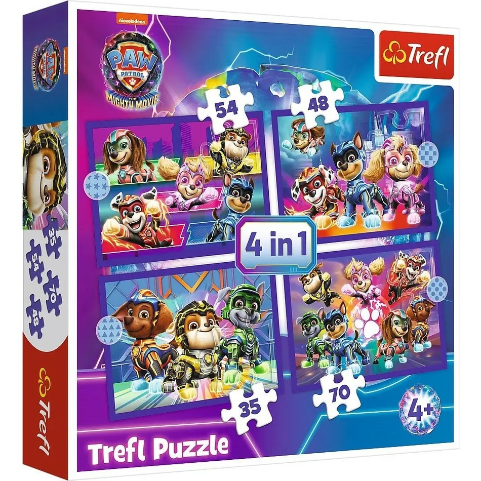 Trefl Puzzle Tlapková patrola Hrdinové 4v1 Trefl