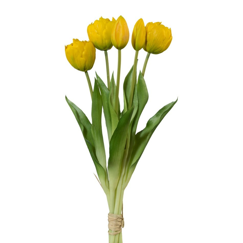 Umělý svazek tulipánů sv. 5 ks žlutá