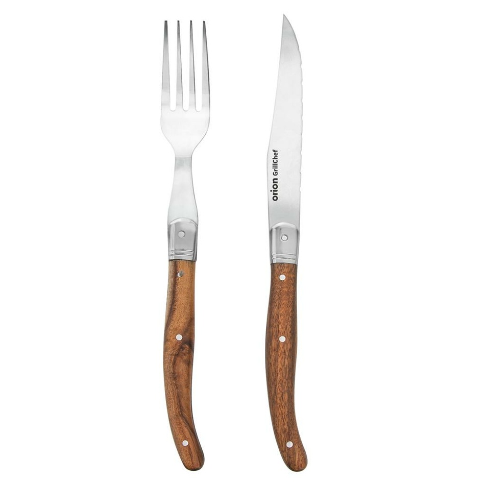 Orion Steak set nůž+vidlička nerez/dřevo Orion