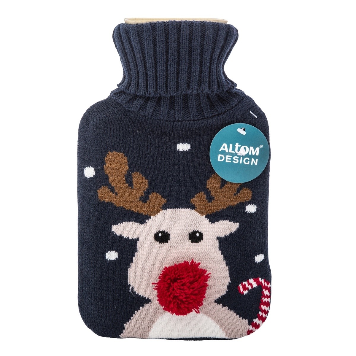 Altom Termofor v pleteném obalu Reindeer modrá 1 l Altom
