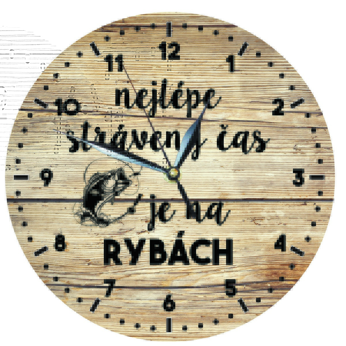Bohemia Gifts Dřevěné hodiny - Pro rybáře