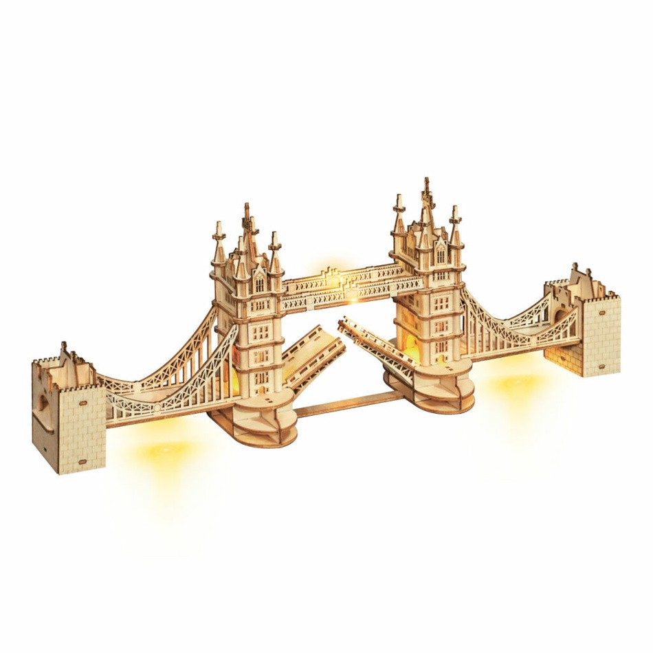 RoboTime dřevěné 3D puzzle most Tower Bridge svítící Robotime