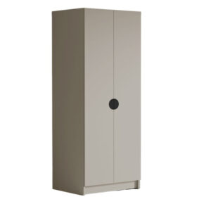 Šatní skříň BOSTON 100 cm - béžová/černé úchytky