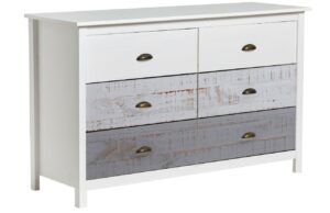 B&iacute;lo &scaron;ed&aacute; borovicov&aacute; komoda Marckeric Romantica 130 x 45 cm