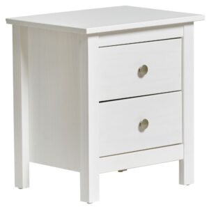 B&iacute;l&yacute; borovicov&yacute; nočn&iacute; stolek Marckeric Berna 46 x 35 cm