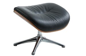 Čern&aacute; kožen&aacute; podnožka FLEXLUX CLEMENT 53 x 44 cm