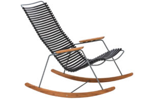 Čern&eacute; plastov&eacute; houpac&iacute; zahradn&iacute; křeslo HOUE Click