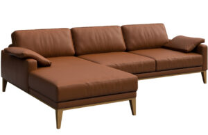 Hněd&aacute; kožen&aacute; rohov&aacute; pohovka MESONICA Musso