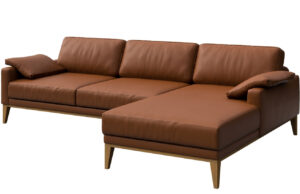 Hněd&aacute; kožen&aacute; rohov&aacute; pohovka MESONICA Musso