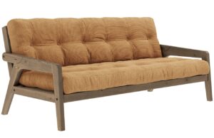 Hněd&aacute; man&scaron;estrov&aacute; trojm&iacute;stn&aacute; rozkl&aacute;dac&iacute; pohovka Karup Design Grab 204 cm s hnědou konstrukc&iacute;