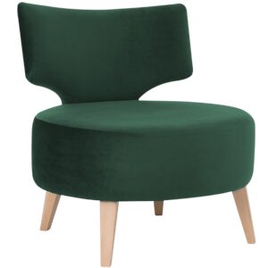 Nordic Design Tmavě zelen&eacute; sametov&eacute; křeslo Full