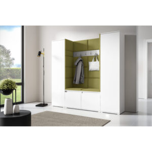 Předs&iacute;ňov&aacute; stěna AMI 31 Bez zrcadla B&iacute;l&aacute; Olivov&aacute;