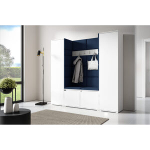 Předs&iacute;ňov&aacute; stěna AMI 31 Bez zrcadla B&iacute;l&aacute; Tmavě modr&aacute;