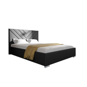 Postel ISAIAH 22 STANDARD 120x200 cm - stř&iacute;brn&eacute; nohy Čern&aacute;