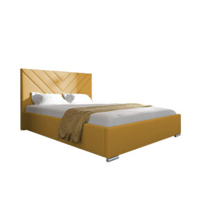 Postel ISAIAH 22 STANDARD 120x200 cm - stř&iacute;brn&eacute; nohy Žlut&aacute;