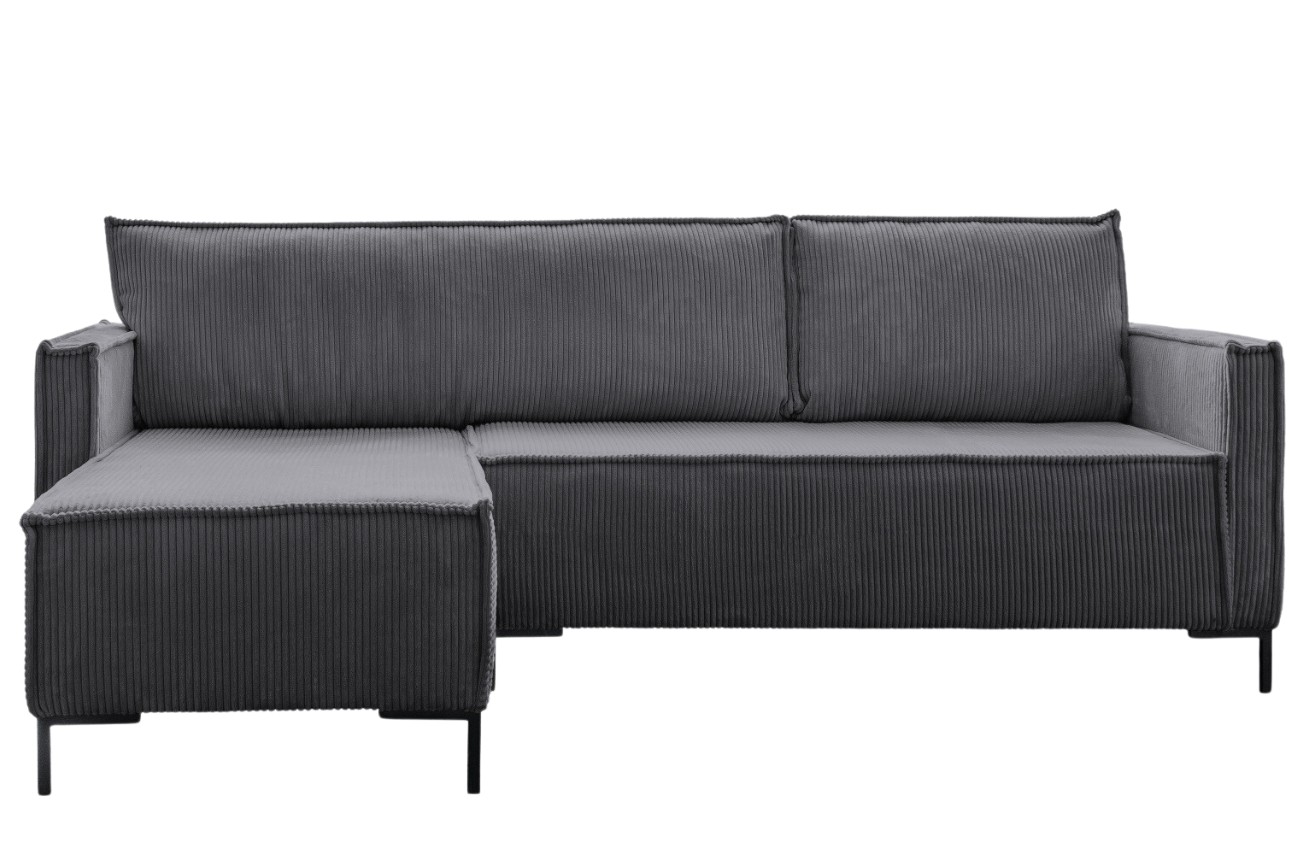 Šedá manšestrová rohová pohovka Miuform Lincoln 232 cm