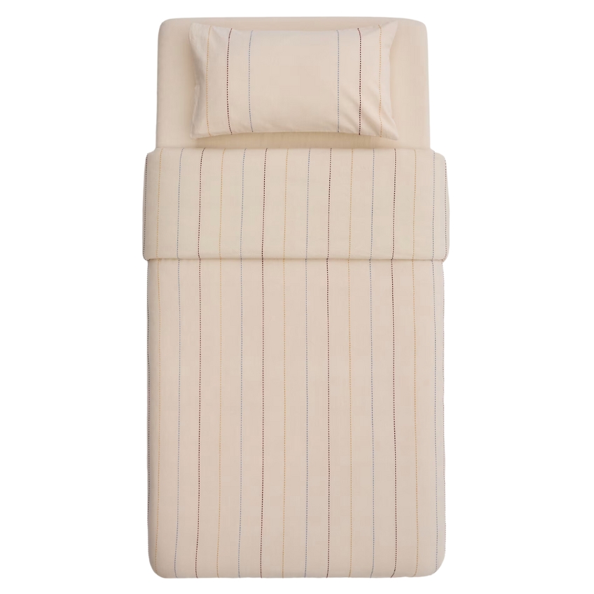 Bílá bavlněná sada povlečení Kave Home Indani 70 x 140 cm