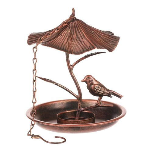 Závěsné kovové krmítko/pítko měděná