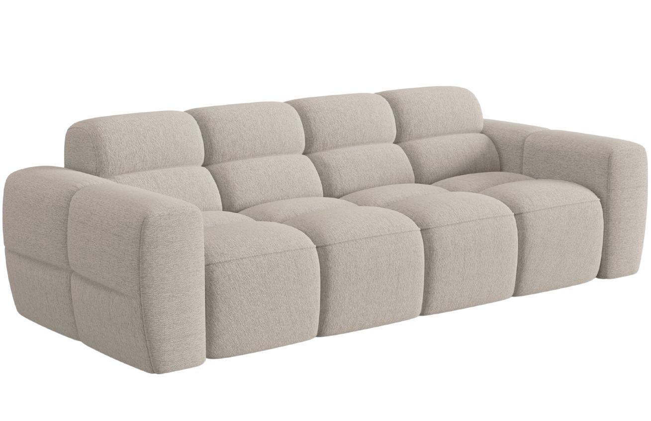 Béžová čalouněná trojmístná pohovka MICADONI Lisa 216 cm