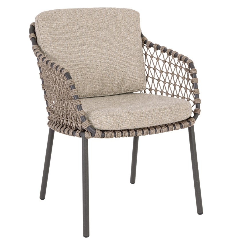 Béžovohnědá čalouněná zahradní židle Bizzotto Ivissa