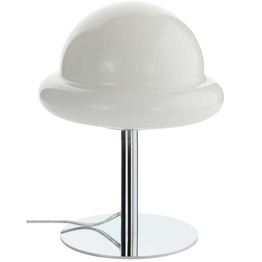 Jotex Bílá skleněná stolní lampa BUBBA