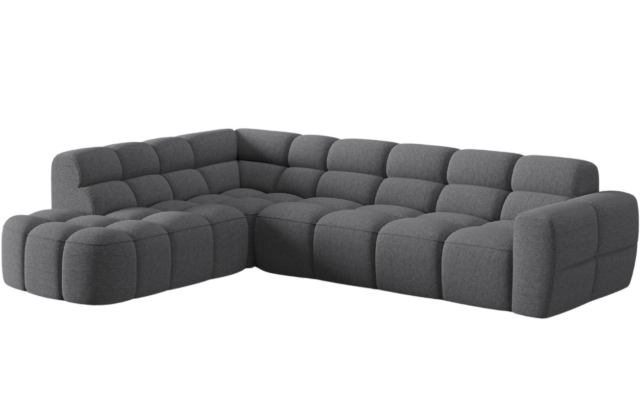 Šedá čalouněná rohová pohovka MICADONI Lisa 293 cm