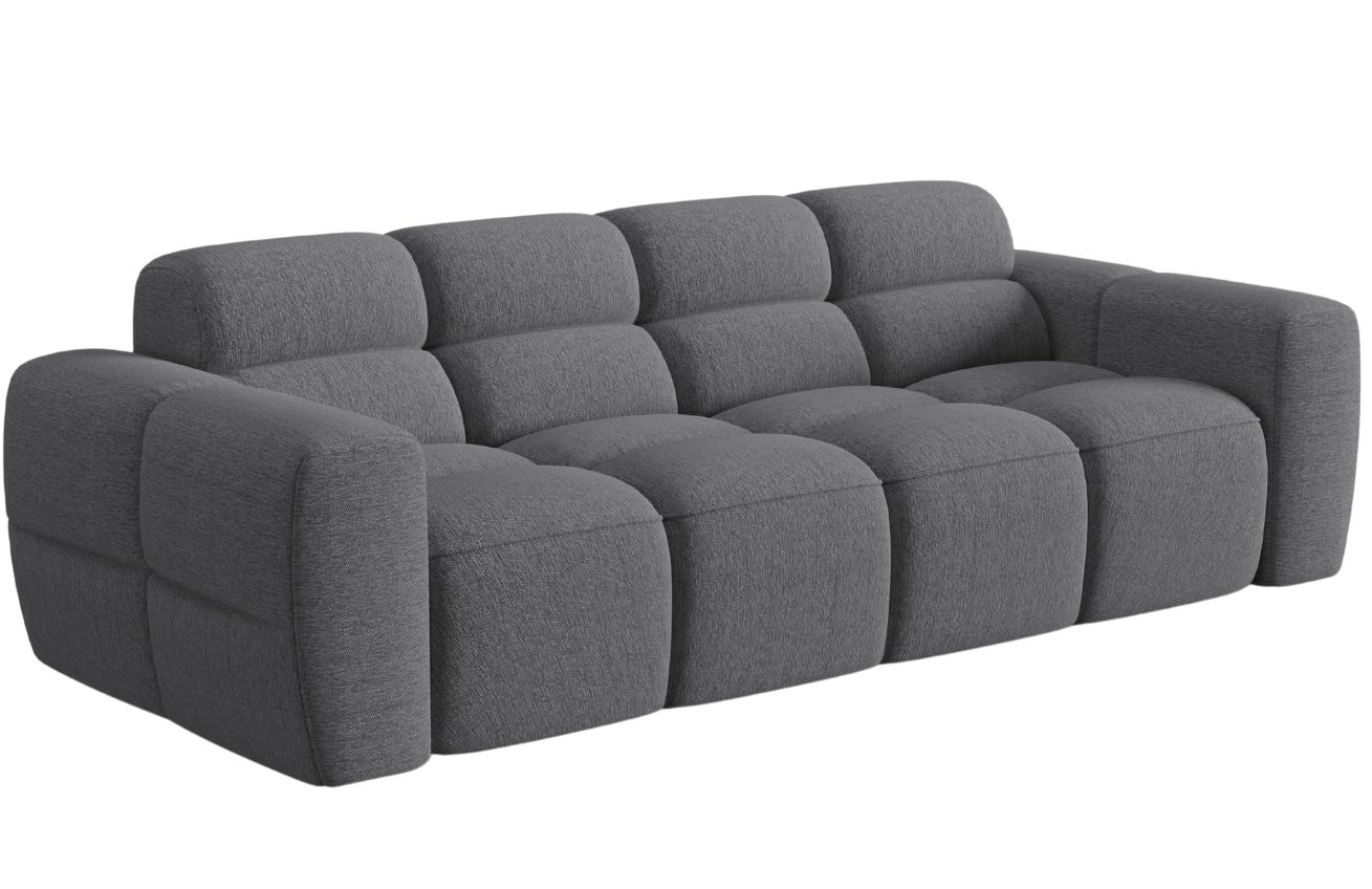Šedá čalouněná trojmístná pohovka MICADONI Lisa 216 cm