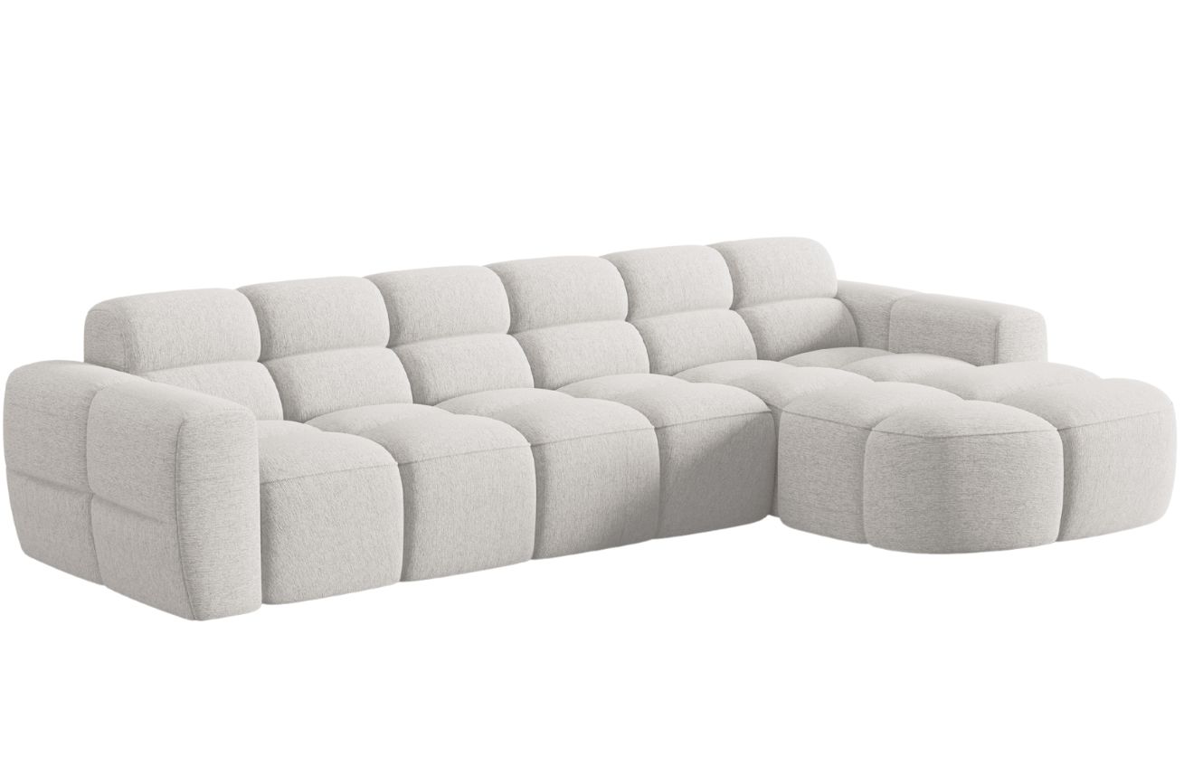 Světle šedá čalouněná rohová pohovka MICADONI Lisa 310 cm