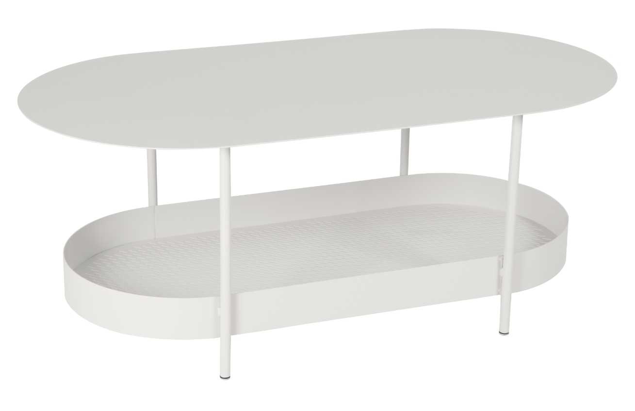 Světle šedý kovový zahradní konferenční stolek Fermob Salsa 113 x 58 cm