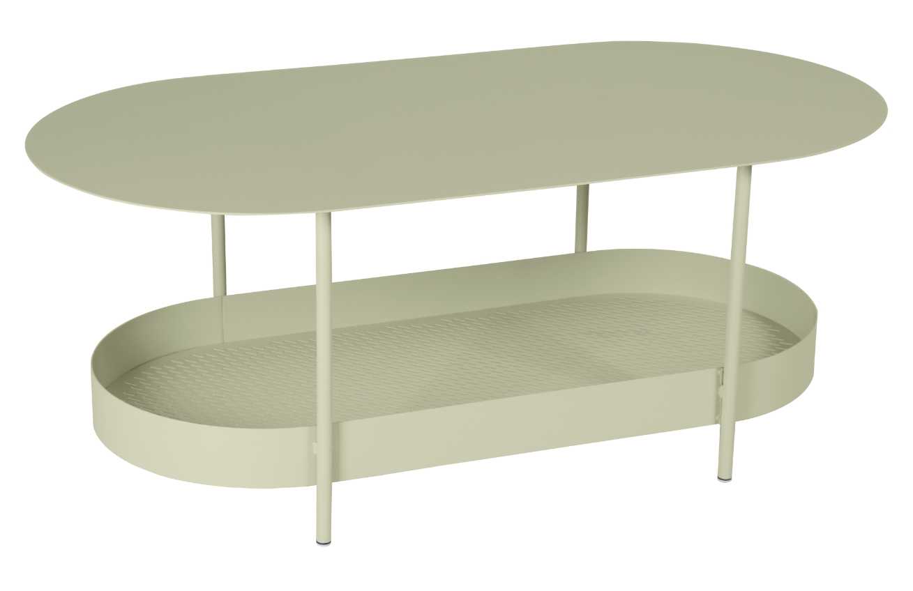 Světle zelený kovový zahradní konferenční stolek Fermob Salsa 113 x 58 cm