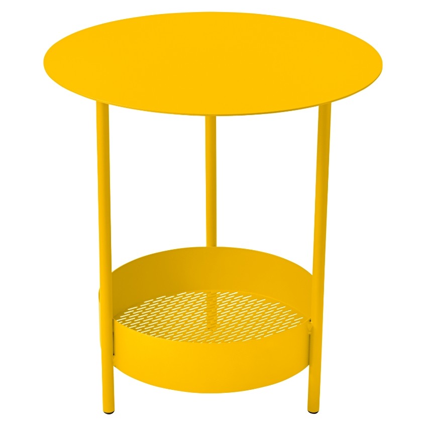Žlutý kovový zahradní odkládací stolek Fermob Salsa 50 cm