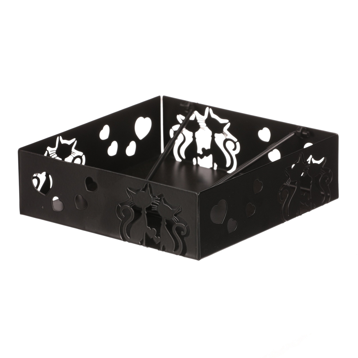 Autronic Kovový odkladač na ubrousky čtvercový Kočky