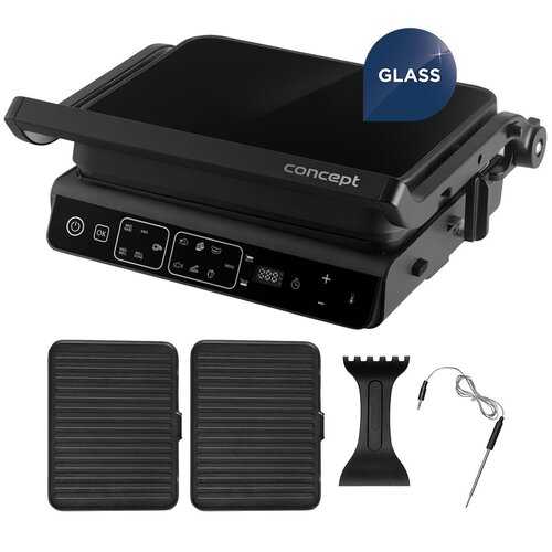 Concept GE3600 kontaktní gril s teplotní sondou Glass Concept