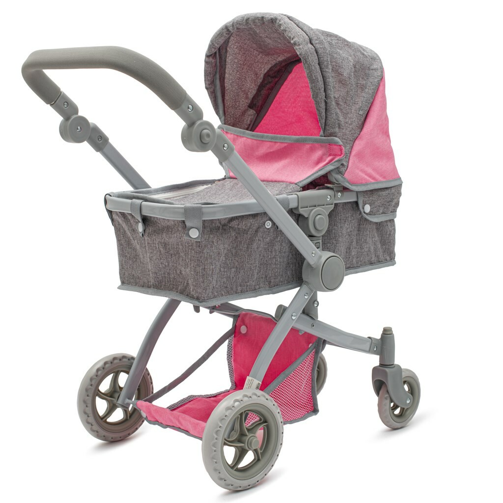 Kočárek pro panenky 2v1 Baby Mix Sophie pink-grey Baby Mix