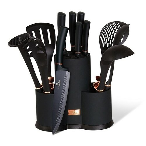 Berlinger Haus 12dílná sada kuchyňského náčiní ve stojanu Black Rose Collection Berlinger Haus
