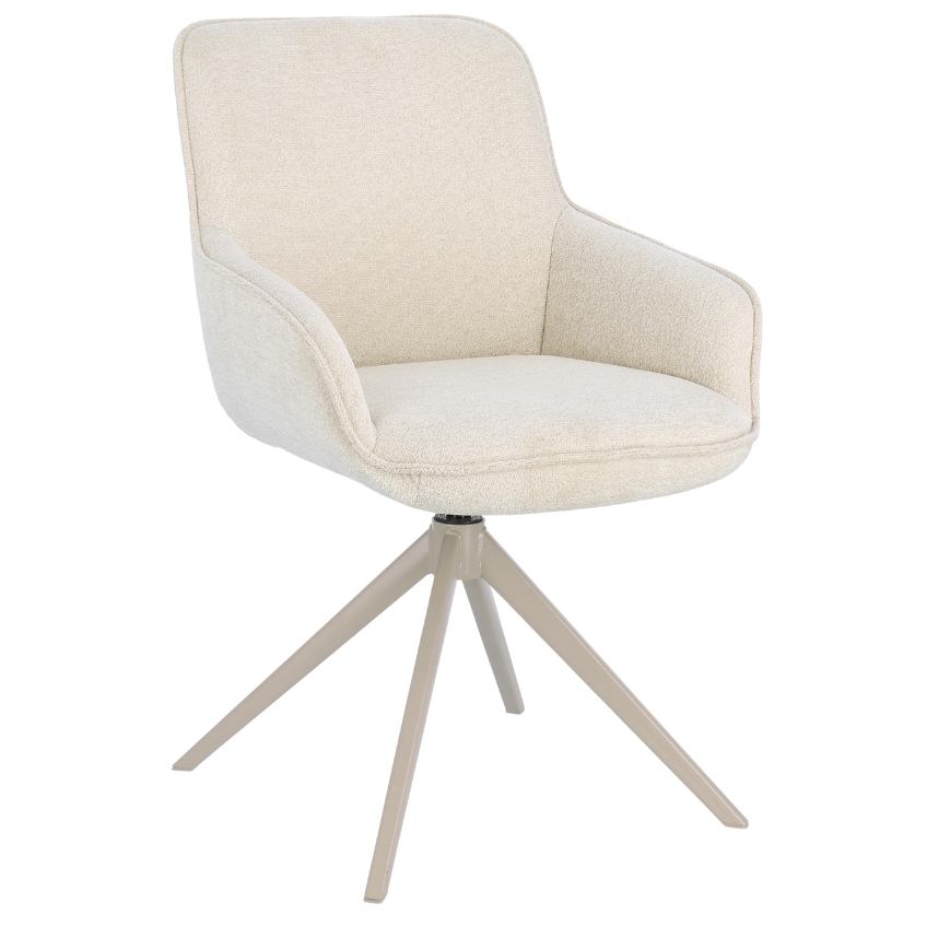 Béžová čalouněná otočná jídelní židle Bizzotto Matilda