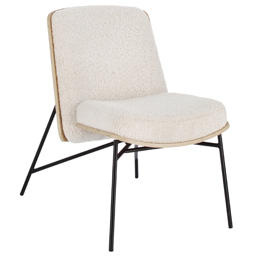 Béžové bouclé křeslo Bizzotto Emerson