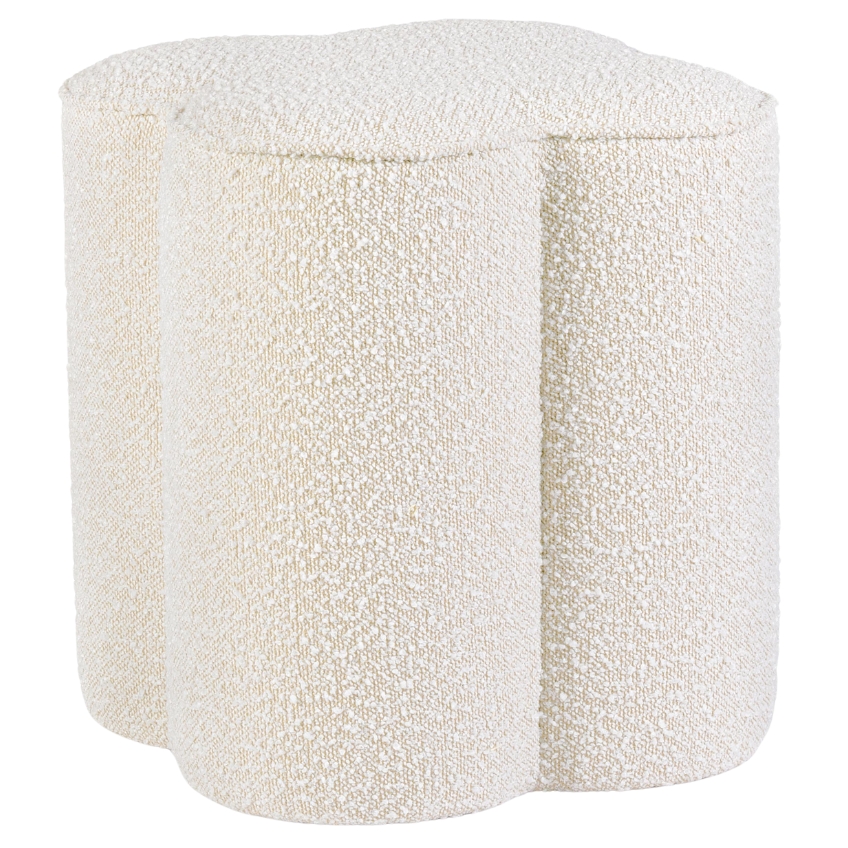 Béžový bouclé taburet Bizzotto Cointa 40 x 40 cm