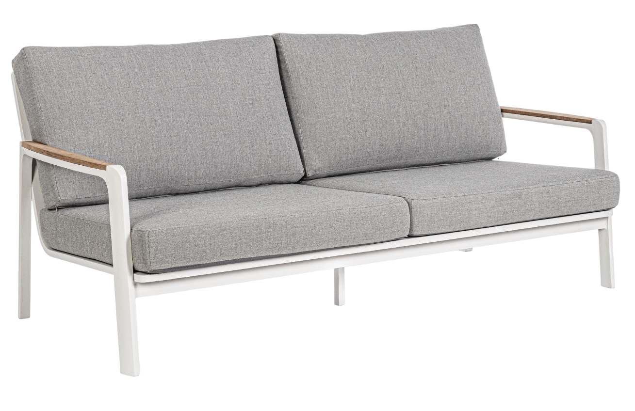 Bílá čalouněná zahradní trojmístná pohovka Bizzotto Jalisco 192 cm